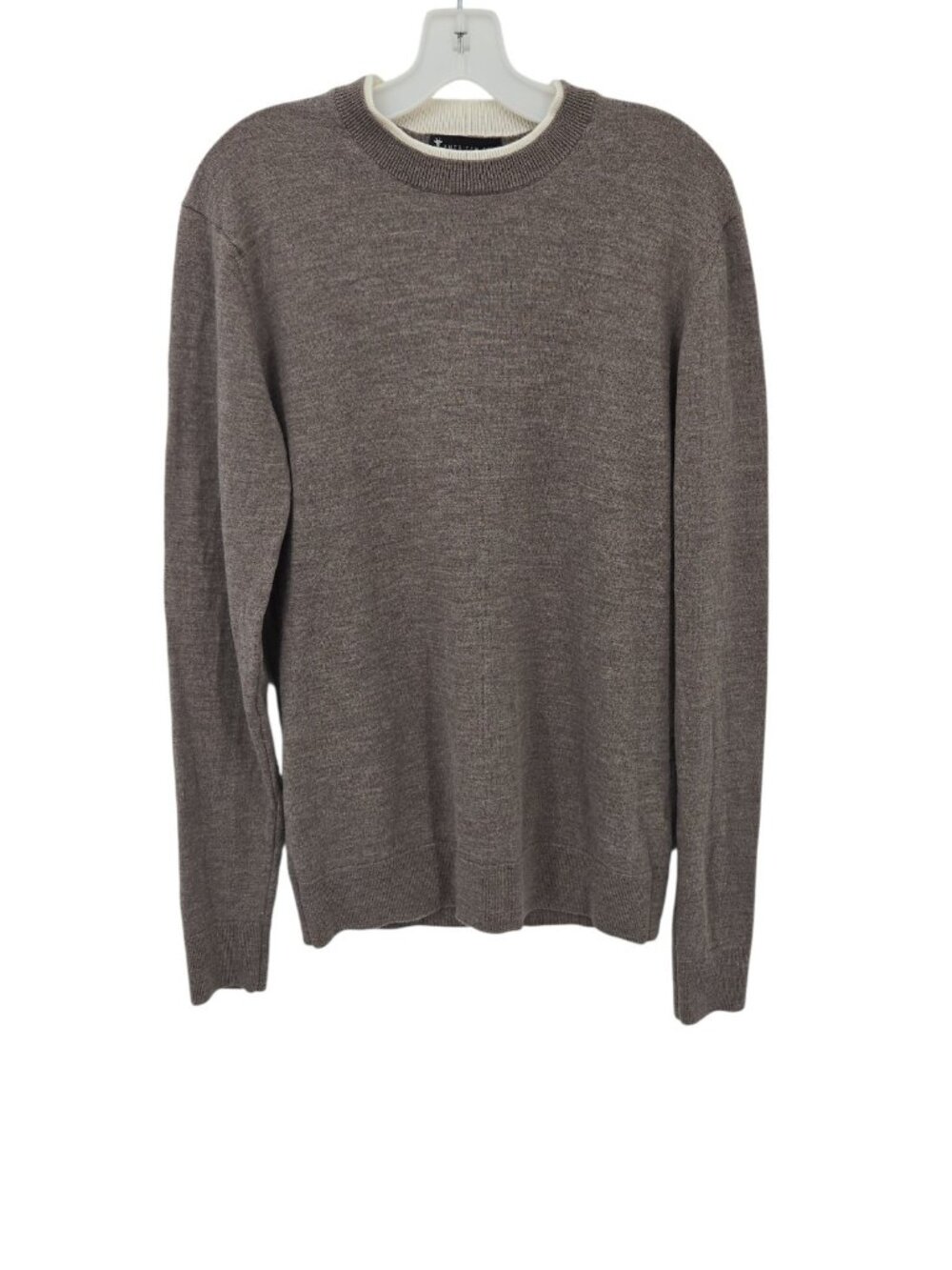 American Tall Mens 100% Merino Wool Knit Sweater M Quiet Luxury Frat Academia